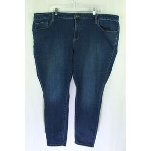 Ava & Viv Jeans Tapered Ankle Dark Blue Womens Plus Size 26W